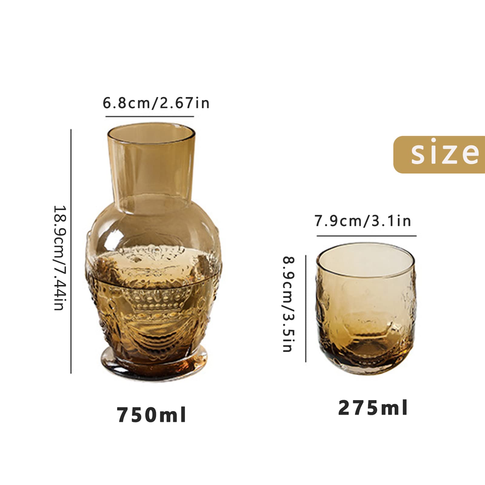 Amazon | Teahutty ベッドサイドウォーターカラフェとグラス